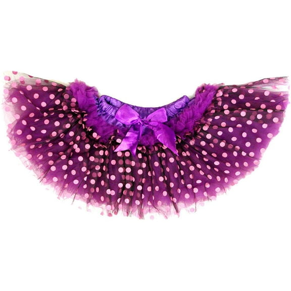 Wenchoice Girl'S 10 Layer Purple Pink Dot Tutu  L(5T-6T)