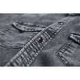 thumbnail image 2 of Sonducket Camisa vaquera fina para hombre, pantalones vaqueros elásticos suaves y delgados, camiseta de manga corta con cierre de botones, Camisetas Gris claro SG, 2 of 6