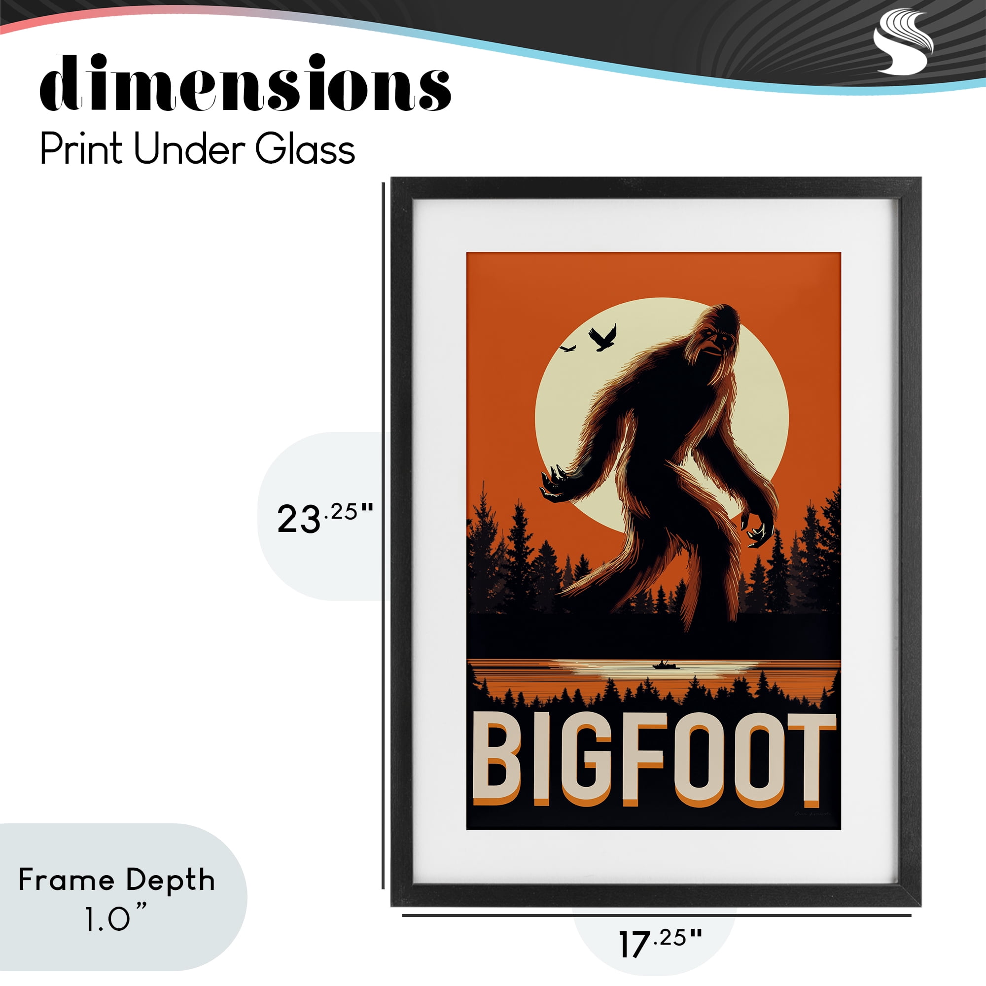 Stupell Industries Mythical Creature Lake Front Black Framed Print Under Glass, design by Omar Escalante