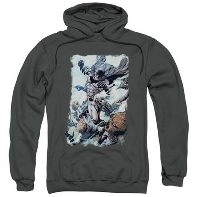 Batman-Punch - Adult Pull-Over Hoodie - Charcoal, Medium