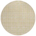 thumbnail image 2 of HomeRoots 595555 8 ft. Gold & Beige Round Geometric Washable Indoor & Outdoor Area Rug, 2 of 5