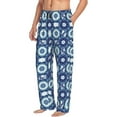 thumbnail image 3 of Kdxio Vintage Blue Print Men's Sleep Pajama Pant Lounge Pants with Pockets, 3 of 8
