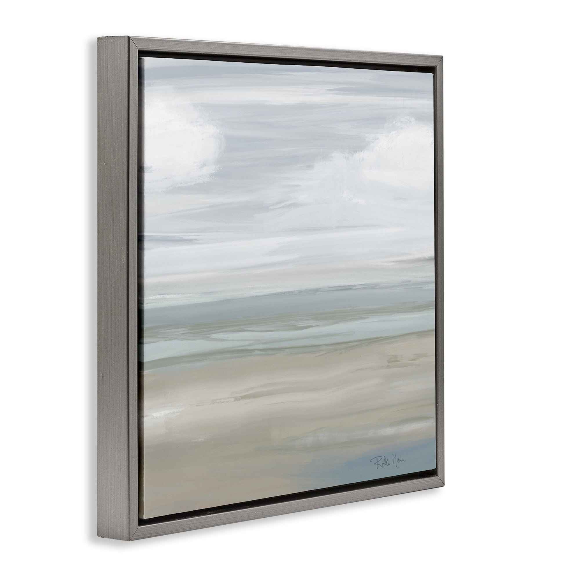 Stupell Industries Another Day Peaceful Landscape Gray Framed Floater Canvas Wall Art, design by Robin Maria
