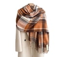 thumbnail image 4 of Plaid Scarf for Women, Fall Winter Scarfs Wrap Shawl, Warm Large Soft Blanket Scarf for Cold Weather, Fashion Lightweight Cozy Neck Wrap for Outdoor, Travel, Daily Wear Watermelon Red, 4 of 8