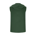 thumbnail image 5 of BiZtdJrK Sleeveless Hoodies for Men Drawstring Cotton Linen Button Down Hooded Shirts Loose Fit Beach Summer Gauze Tank Tops with Chest Pocket Green XL, 5 of 7