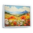 thumbnail image 2 of Designart "Enchanting Mountain Wildflowers I" Wildflowers Floater Framed Wall Art Living Room, 2 of 5