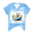 thumbnail image 2 of Odbmxy V-Neck Womens Plus Size T Shirts Easter Short Sleeve Tops for Women Vacation Casual Funny Graphic Regular Tops, 2 of 4