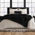 thumbnail image 4 of EVERGRACELuxury Soft Faux Chinchilla Fur Throw Blanket for Couch, Warm Thick Heavy Winter Throw Blanket 1220GSM for Bed, Fluffy Cozy Mink Blanket with Reversible Velvet, Black Noir Mink, 60"x80", 4 of 8