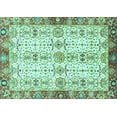 thumbnail image 1 of Ahgly Company Indoor Rectangle Oriental Turquoise Blue Traditional Area Rugs, 7' x 9', 1 of 4