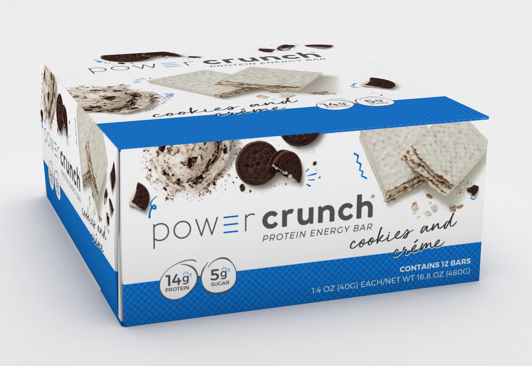 Power Crunch Cookies and Créme Protein Energy Bar, 1.4 oz, 12 count