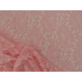 Embroidered Stretch Lace Apparel Fabric Sheer Floral Hot Pink