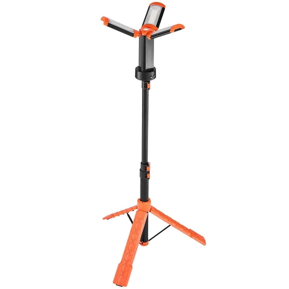 Rechargeable LED Work Light with Stand 8Ah 2200 Lumens 3 Adjustable Heads Dimmable 3000K-6500K Cordless Portable Camping Construction Lighting