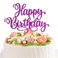 thumbnail image 1 of Decoración para tartas EIOAUY Happy Birthday, 23 cm, purpurina, color morado oscuro, 1 of 5