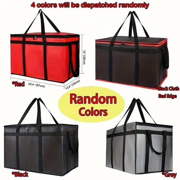 1pc Insulated Food Delivery Bag for Pizza Delivery, Grocery- Cooler Bag, Food Warmers for Parties, Catering Supplies for Doordash, Thermal Bags for Cold And Hot Food Carrier