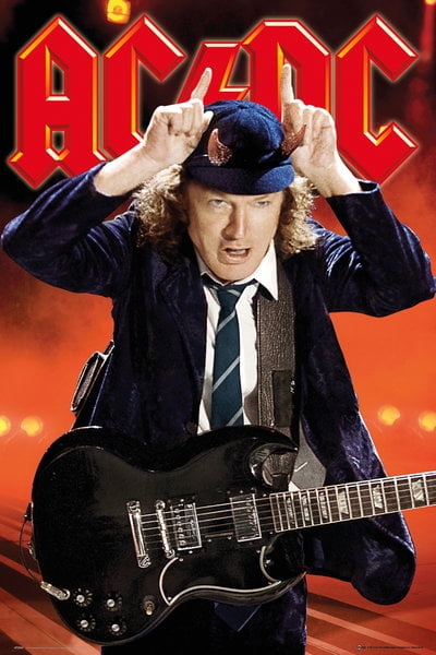 AC/DC - Music Poster / Print (Angus Young - Horns - Live) (Size: 24