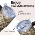 thumbnail image 4 of Camo 20oz Stainless Steel Tumbler with Handle and Straw – Insulated Travel Cup with Sliding Lid, 360° Full Wrap Printed Mug for Home, Outdoor & Sports Use, Camouflage, 4 of 6