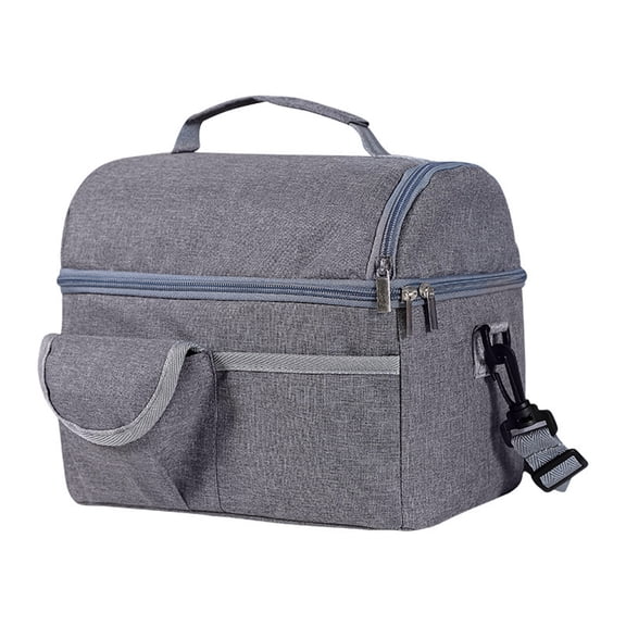 openpig Insulated Lunch Bag Adult Lunch Box Large Tote Bag for Men, Women, Insulated Lunch Cooler Bag - Tote Bag Organizer for Women/Men, Gray
