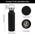 thumbnail image 3 of Neihepal 20oz Leakproof Stainless Steel Insulated Water Bottle with Handle, BPA Free, 1 Pack, Black, 3 of 6