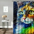 thumbnail image 2 of Orinice Rainbow Cat Bathroom Decor Set - Colorful Luxurious Shower Curtain with Hooks, Premium Polyester Fabric 69x72, 2 of 7