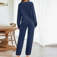 thumbnail image 7 of Stamzod Womens Fuzzy Fleece Lounge Sets Long Sleeve Crewneck Sweater Pants 2 Piece Outfits Solid Warm Up Pajama Sets for Fall Winter, 7 of 7
