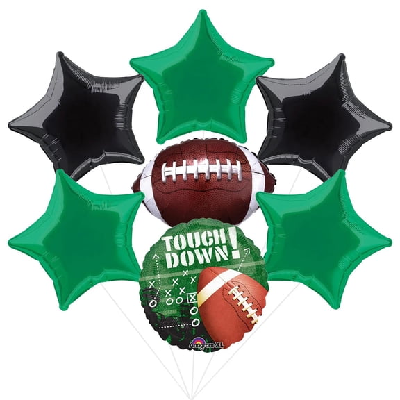 Football Party Mylar Balloon Bouquet - 9 Pc.