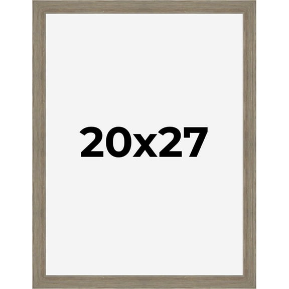 20x27 Frame Gray Barnwood Rustic Solid Wood Picture Frame | 1.5 Inch Moulding Width | Includes UV