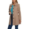 thumbnail image 4 of INSPIRE CHIC Women's Winter Elegant Contrast Color Lapel Collar Long Trench Coat, 4 of 4