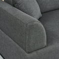 thumbnail image 6 of Modern 3 Seat Sofa with Two End Tables and Two Pillows, Comfy Linen Fabric Upholstered Couch with Removable Back and Armrest, Easy Assembly, Loading Bearing 750 LBS, for Living Room and Office, Grey, 6 of 9