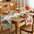 thumbnail image 5 of Burlap Table Runner 70 Inches Long,Thanksgiving Pumpkin Black Checker Non-Slip Kitchen Table Runners for Dining Room Everyday Use Party Table Decorations Fall Maple Leaf Retro Linen, 5 of 9