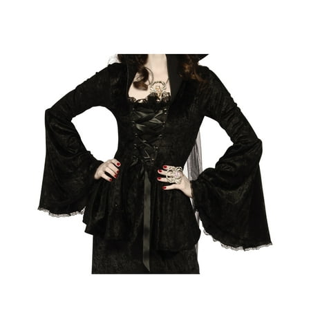 Black Soul Crushed Adult Women Witch Gothic Velvet Costume Top Shirt-One