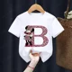 thumbnail image 4 of Camisetas de algodón para niños de Minnie, combinación de letras de la A a la Z, ropa de dibujos animados de Disney Kawaii, camisetas para niños y niñas, camisetas casuales, 4 of 5