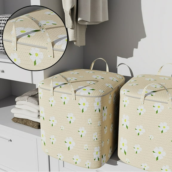 Boovnll Clothes Storage Bins with Lids, 100L Extra Large Capacity Storage Bags with Reinforced Handles & Zipper for Bedroom Comforters, Blankets, Clothes Organizer, Storage and Organization