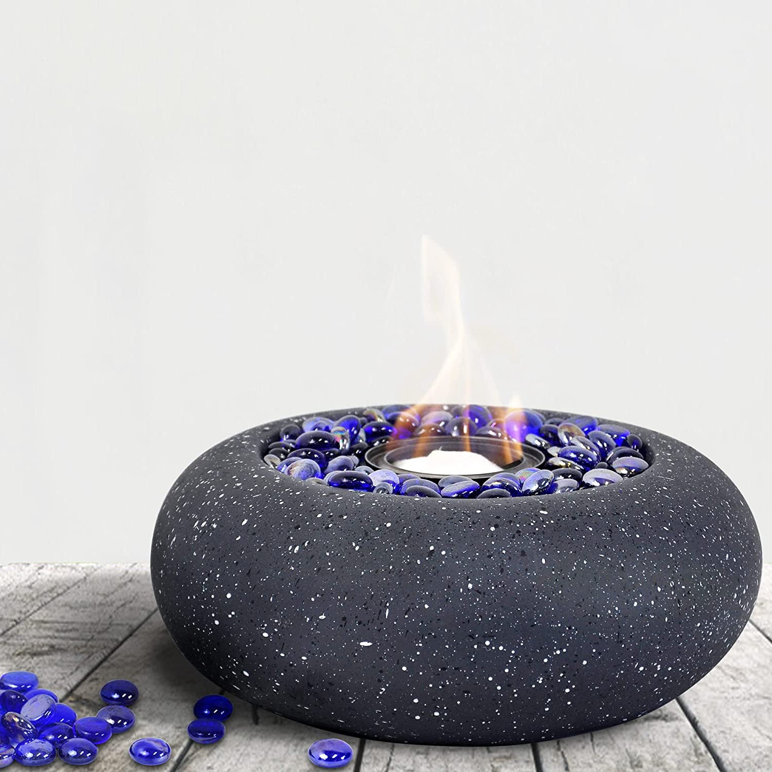 Fire Bowl with CrystalsTable Top Indoor Fire Pit Outdoor Portable  Fireplace 