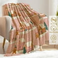 thumbnail image 3 of Christmas Decorative Throw Blanket Gingerbread House and Pink Snowy Print Decoration, Soft Flannel Winter Blankets for Couch Bed Sofa, Holiday Home Decor, Xmas Festival Gifts 40x50 Inch, 3 of 6