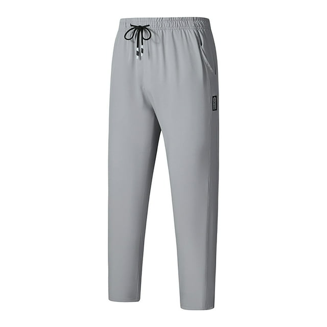 Lovzfmll Men's Sweatpants, Athletic Quick-Dry Trousers with Drawstring Waist & Pockets, Straight-Leg Full Length Casual Pants, Solid Color Fall Clothes