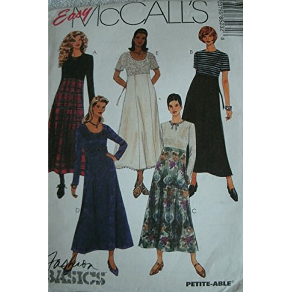 Misses High Waisted Dress Size 8-10-12 Easy Mccalls Fashion Basics Pattern 8523 Petite-able