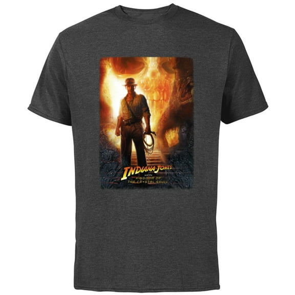 Lucasfilm Indiana Jones Kingdom of the Crystal Skull Poster - Short Sleeve Cotton T-Shirt for Adults - Customized-Charcoal
