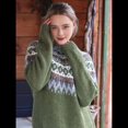 thumbnail image 4 of Suéter de Larga con Cuello Redondo para Mujer, Suéter Informal Estampado, Camisetas de Otoño 2025. Verde XXL, 4 of 10