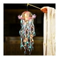 thumbnail image 2 of Sioweci Colorful Jellyfish Lamp with Long Lace Ribbon Portable Jellyfish Lantern with Handle LED Nigh Light Decoration for Bedroom Garden Porch Wedding Holiday Party Hanging Lamp Ocean Decor Pink, 2 of 13