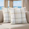 thumbnail image 5 of 26x26 Pillow Covers Set of 2, Yellow Brown Check Square Throw Pillow Covers for Couch/Sofa/Living Room, Farmhouse Line Buffalo Plaid Decorative Soft Pillowcases for Couch Throw Pillows, 5 of 9