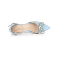 thumbnail image 4 of BLISSFUL STEP Inspired Women's Rhiness Bow Ankle Strap Stiletto Heel Pumps Sky Blue 6, 4 of 8