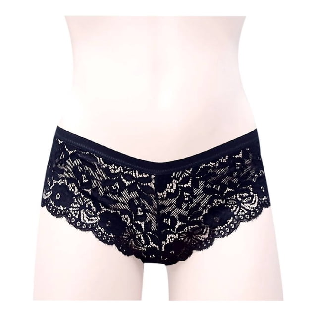 Bóxer Secret Treasures para Mujer, Negro Encaje Talla M
