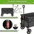 Collapsible Wagon Cart with Brakes, Heavy Duty Foldable Wagons, Folding