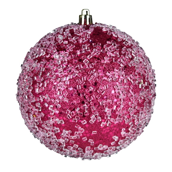 Vickerman 12" Fuchsia Glitter Hail Ball Ornament