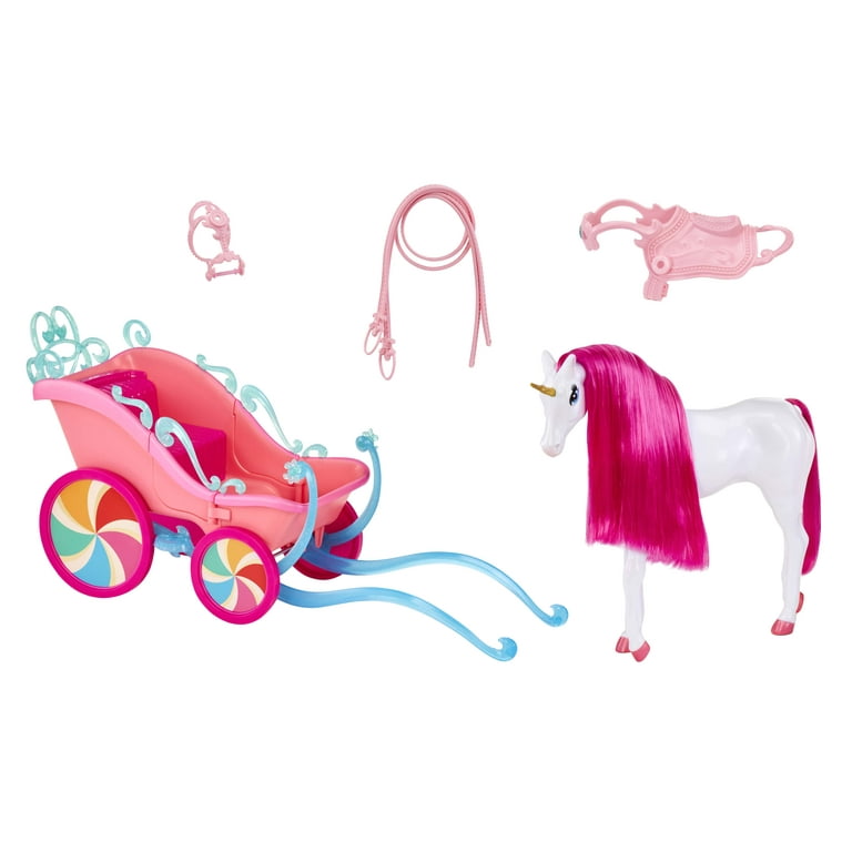 MGA's Dream Ella Candy Carriage and Unicorn, Pearlized White