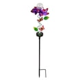 thumbnail image 1 of Evergreen Flag Beautiful Purple Solar Light Glass Globe Spinning Garden Stake - 9x9x32 in, 1 of 3