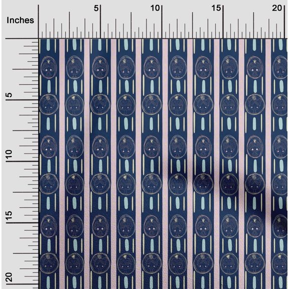 oneOone Cotton Jersey Navy Blue Fabric Stripe & Women Face Sewing Fabric By The Yard Printed Diy Clothing Sewing Supplies 58 Inch Wide