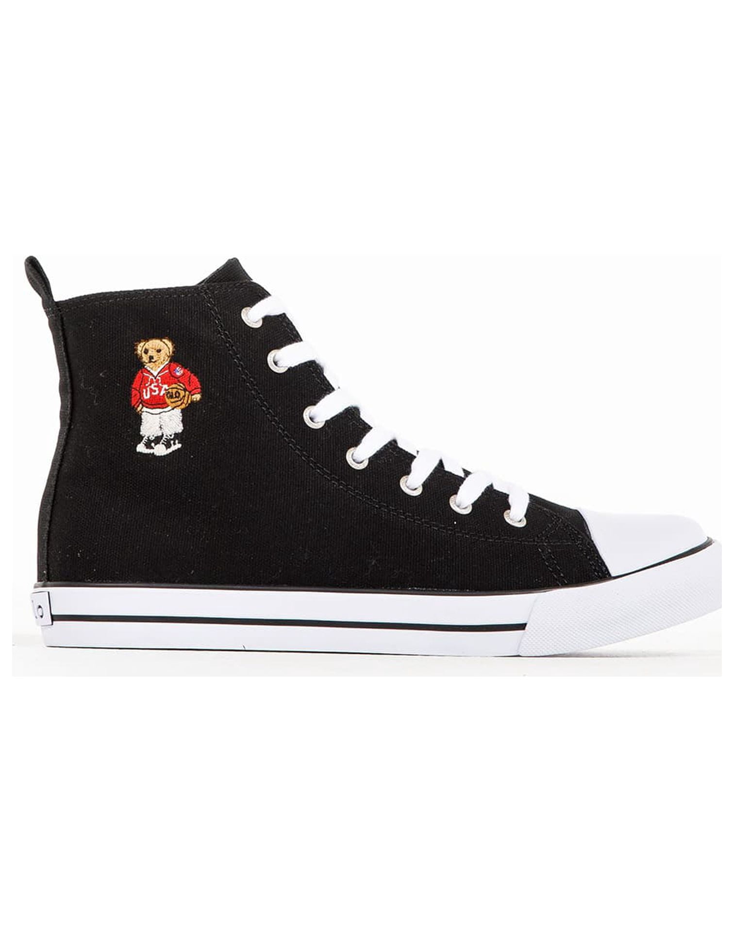 Polo Ralph Lauren Hamptyn Hi II Bear High Top Sneakers Red White Canvas Men’s 7 Polo Ralph Lauren canvas hamptyn high tops 6 | Mercari main image 3