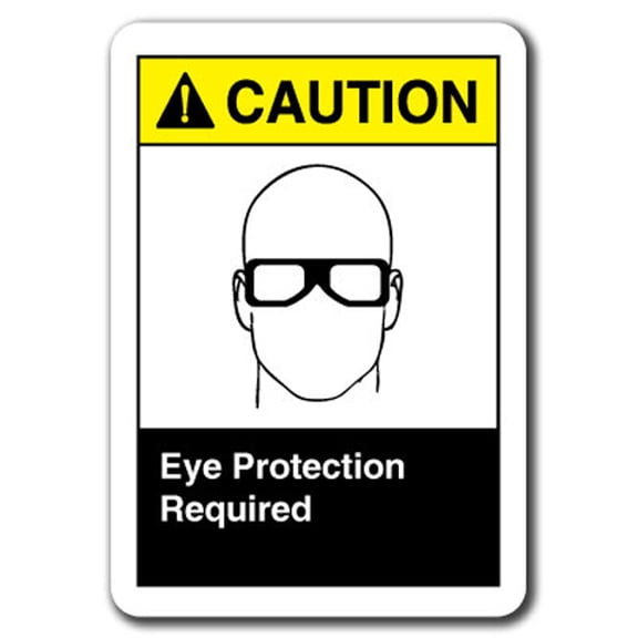 Caution Sign - Eye Protection Required 7"x10" Plastic Safety Sign ansi osha