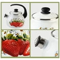thumbnail image 4 of Novomoskovsjka Posuda Strawberry Enamel Kettle with Whistle 2.7 Qt (2.5 L) Enameled Steel Stovetop Kettle with Ergonomic Handle Tea Kettle Tea Pot for Stove Top Enamelware Kitchen Kettle, White Red, 4 of 5